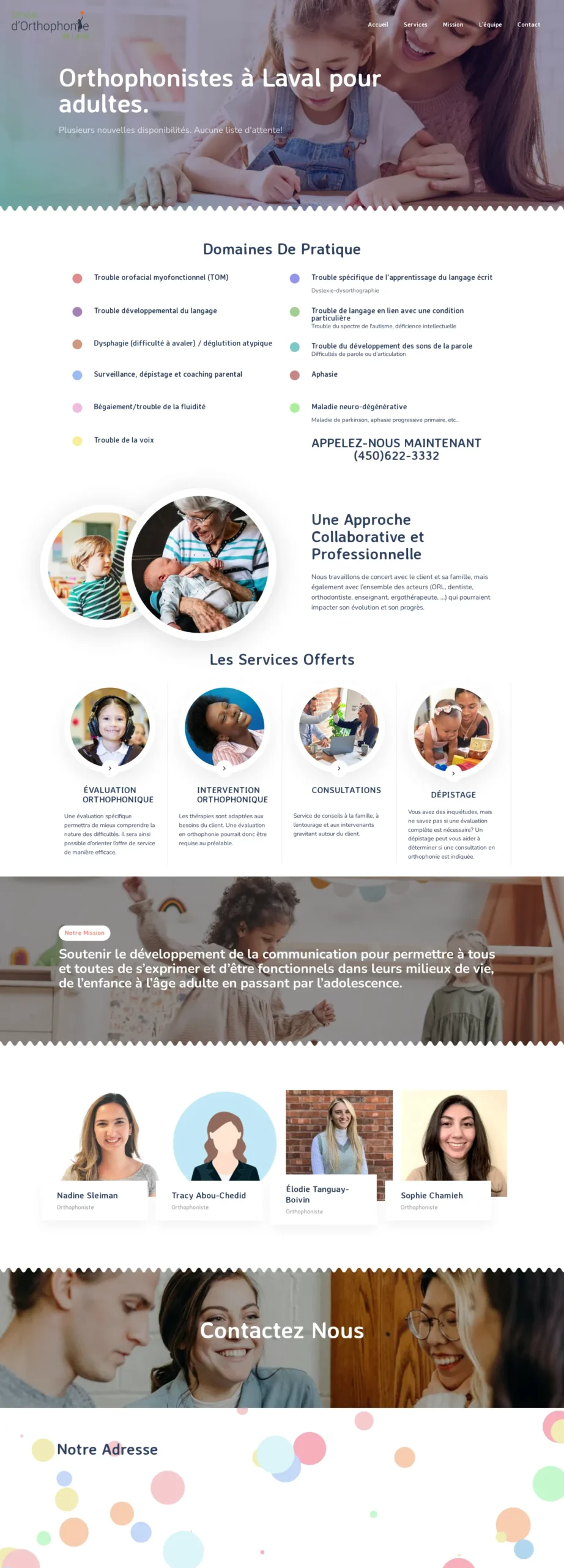 Clinique Orthophonie De Laval website homepage